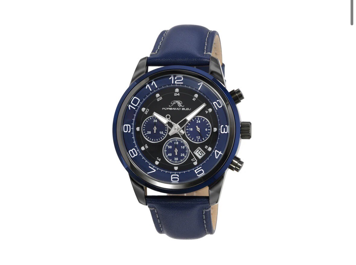 NWT Porsamo Bleu Arthur Chronograph Quartz Blue Dial Men\'s Watch Porsamo Bleu Arthur Luxury Chronograph Men main image 2