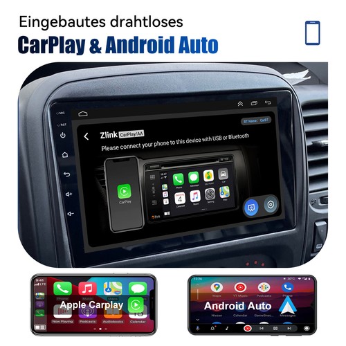 Autoradio Carplay Android 13 WIFI GPS BT +DAB Für Opel Vivaro B Renault Trafic 3 - Bild 7 von 13
