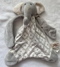 Maison Chic Gray Elephant Pacifier Holder Plush Baby Blankie Lovey