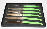 Laguiole Village Aquarelle Kollektion Set 6-Teilig Steakmesser GrüN