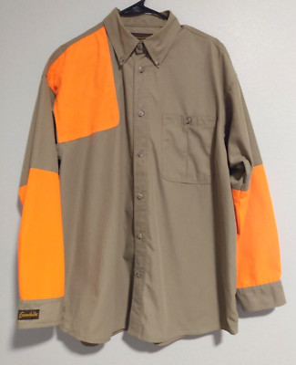 Gamehide Upland Field Shooter Khaki Orange Long Sleeve Button-Down Shirt Men's L