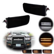 Smoked Sequential Amber Led Drl Front Signal Lights For Toyota 1999-2002 4runner Smoked Sequential Amber Led Drl Front Signal Lights For Toyota 1999-2002 4runner