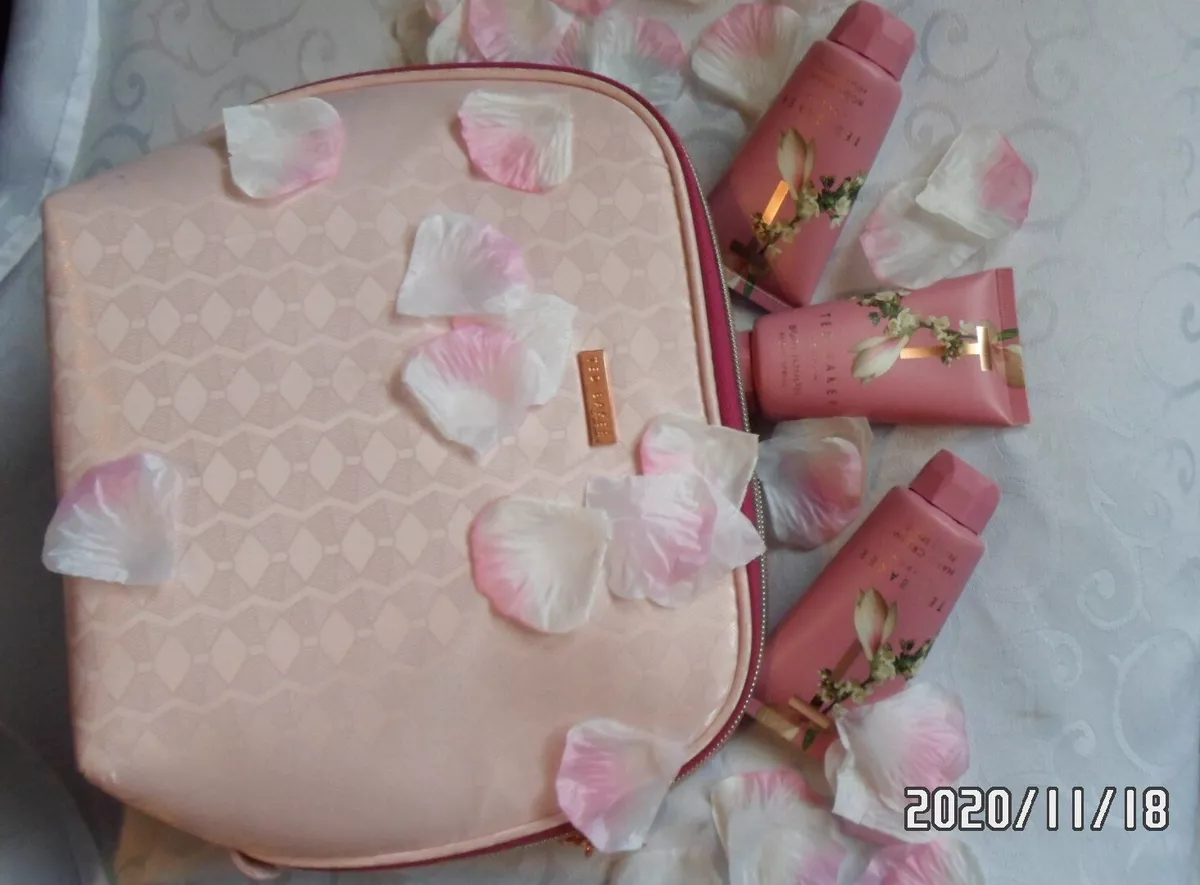 NEW Ted Baker Make Up Pink Cosmetic Bag With Stuff Peony Spritz