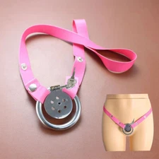 New Sissy Flat Cgae Chastity Cage Lock Device Kit Bondage Metal Ring Lock Slave