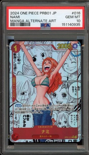 One Piece CCG Nami PRB01 Japanese Manga Alternate Art OP01-016 PSA 10 Gem Mint