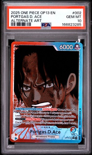 Portgas.D.Ace (Alternate Art) graded PSA 10 for sale on eBay