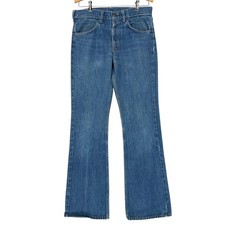 Vintage Sears Jeans Mens 30x31 Blue Thumbs Up Fit Flare Bell Bottom 70s Denim