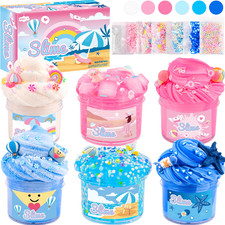Rowecvce 6 Pack Slimes Pink Blue Slime Kit Cloud Butter Clear Slime Party