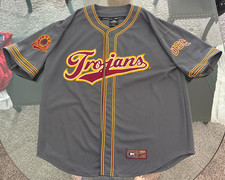 USC Trojans Colosseum Gray Baseball Jersey w/ Patches Men's XXL NEW!!!