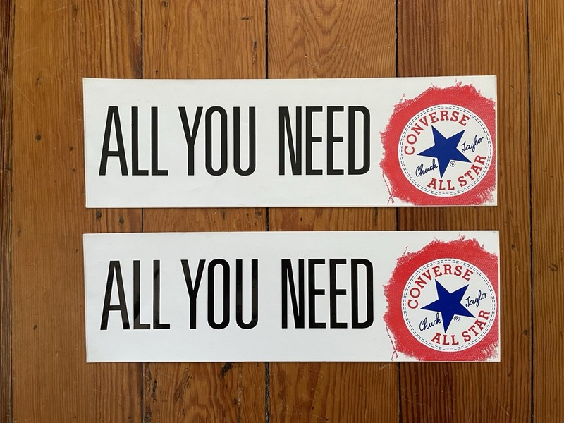 TWO Vintage Converse Sneakers Chuck Taylor All Star Vinyl Bumper Stickers