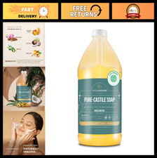 Pure Castile Soap Liquid Unscented - EWG Verified, Palm Oil Free, Vegan - 64 Fl
