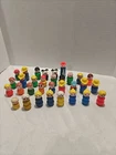 Vtg Fisher Price Little People Lot of 32 wood & plastic figures 70's-80's dog