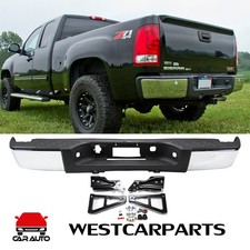For 2007-2013 Chevy Silverado Gmc Sierra 1500 Chrome Rear Bumper Wsensor Holes