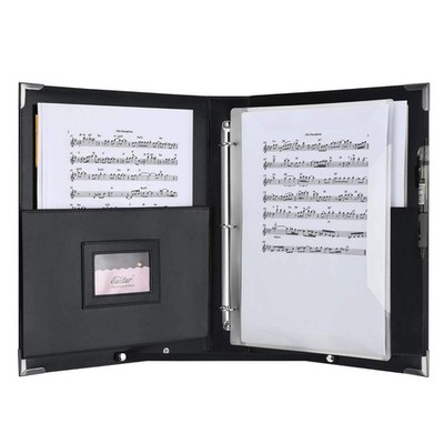 Eastar Leather Sheet Music Folder Black, 3 Rings Binder 13.5'' X 10.5'' Piano Musi