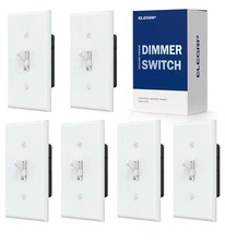 6 Pack ELEGRP Digital Toggle Dimmer Switch for Dimmable LED, CFL Light