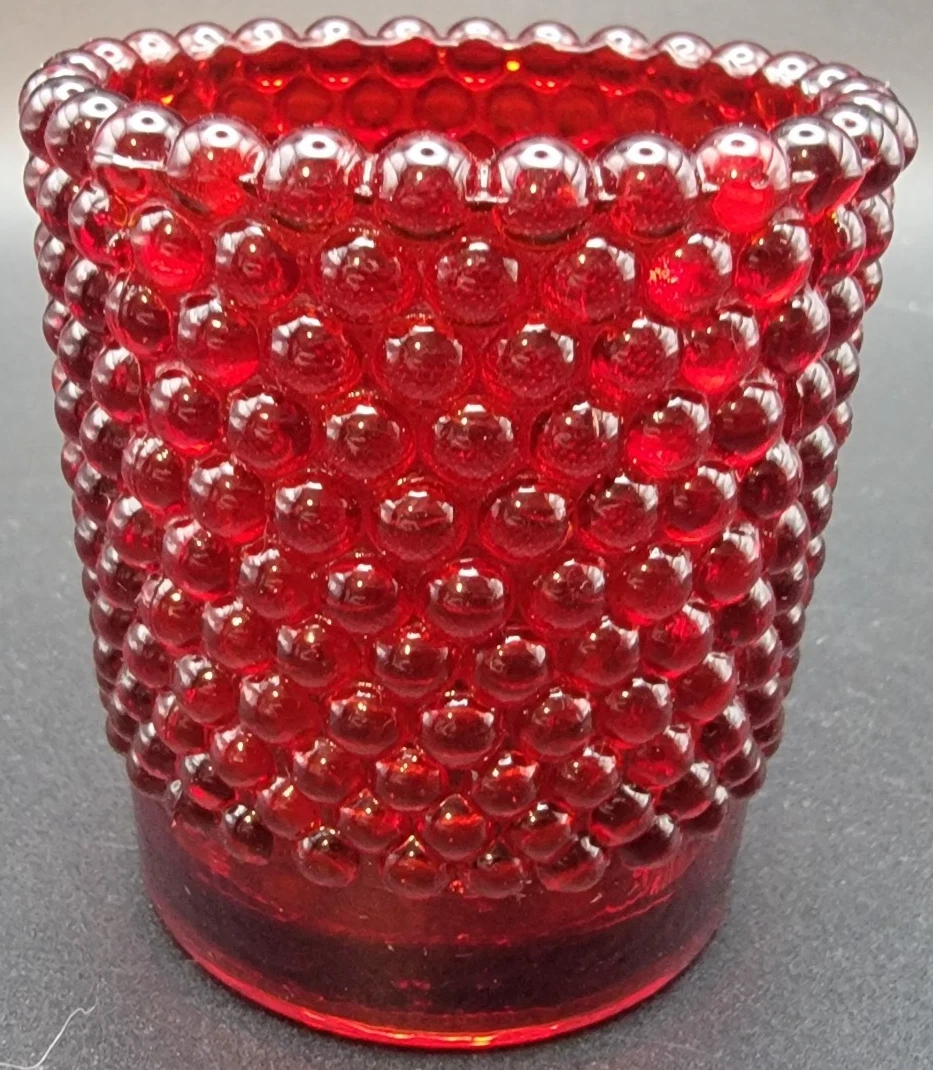 Paire De Bougeoirs Métal Rouge Cerise - Vintage, Occasion - Parfaits Pour Noël