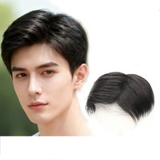 Side Fring eHair Topper 100% Human Hair Clip in Replacement Toupee For Men Wig