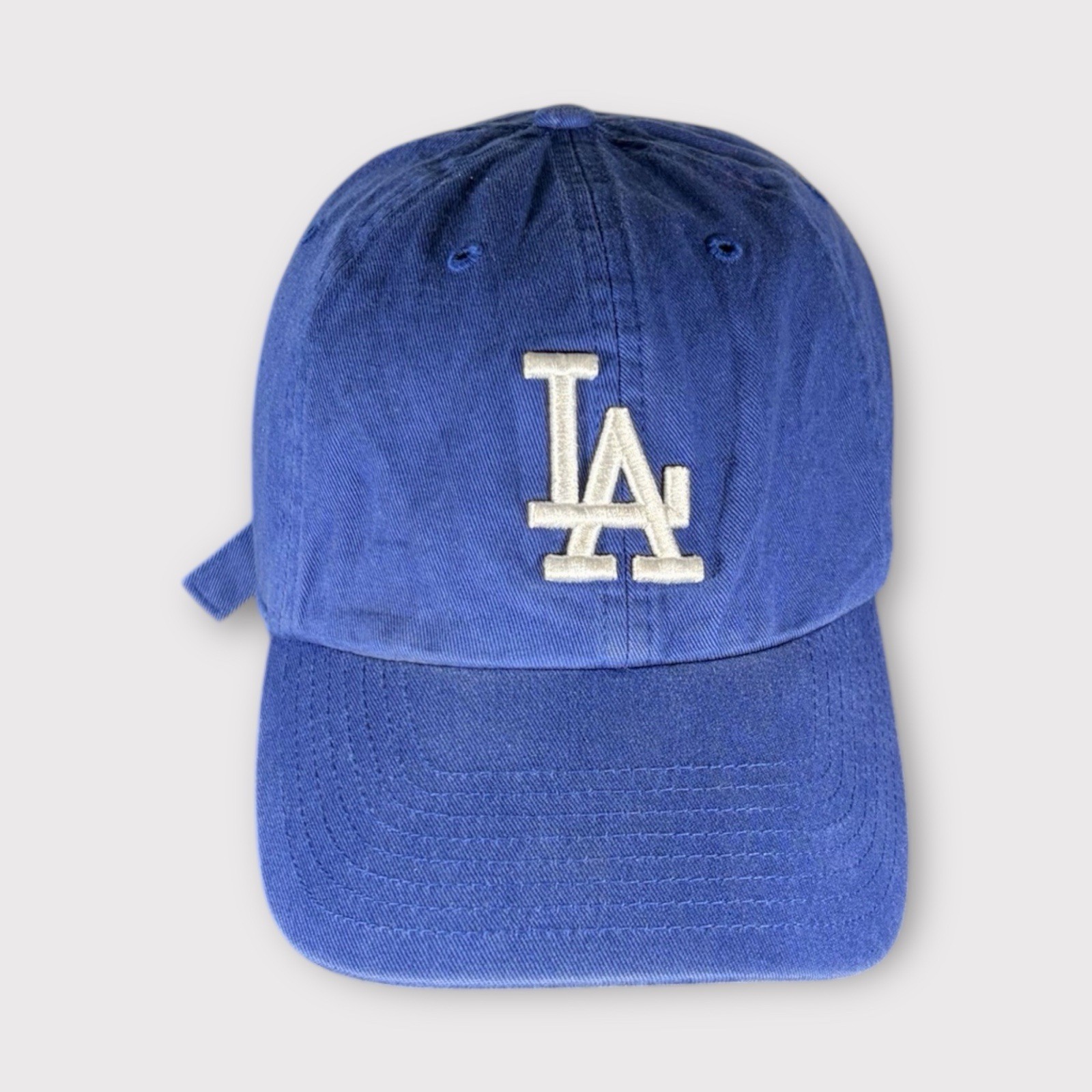 47 Brand Men’s La Dodgers Cap White/Blue One Size Adjustable Baseball Hat