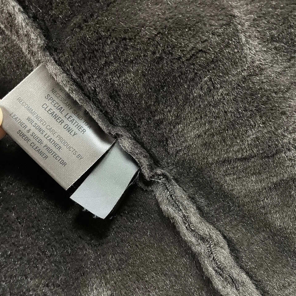 Abrigo Penny Lane de Cuero Wilson De Colección Años 90 Borde de Piel Sintética M Hippie Patchwork Foto 4 de 4