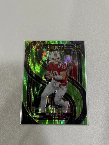 2024 Panini Select Premier Level Drake Maye #113 Neon Green Shock Prizm /499 RC