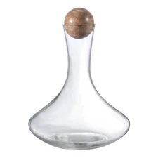 Glass Wine Decanter with Wooden Sphere Stopper 85 Oz Volume Capacity New