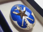 WW2 JAPANESE IMPERIAL MILITARY VETERAN BADGE JAPAN ARMY NAVY WWII BLUE ENAMEL