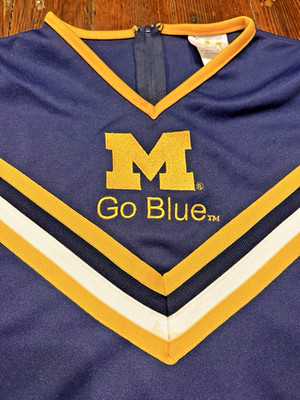 VTG Little King Michigan Wolverines Cheerleading Outfit Size 6 Maize Blue USA