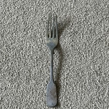 ANTIQUE SILVER plated FIDLLE PATTERN desert FORK 