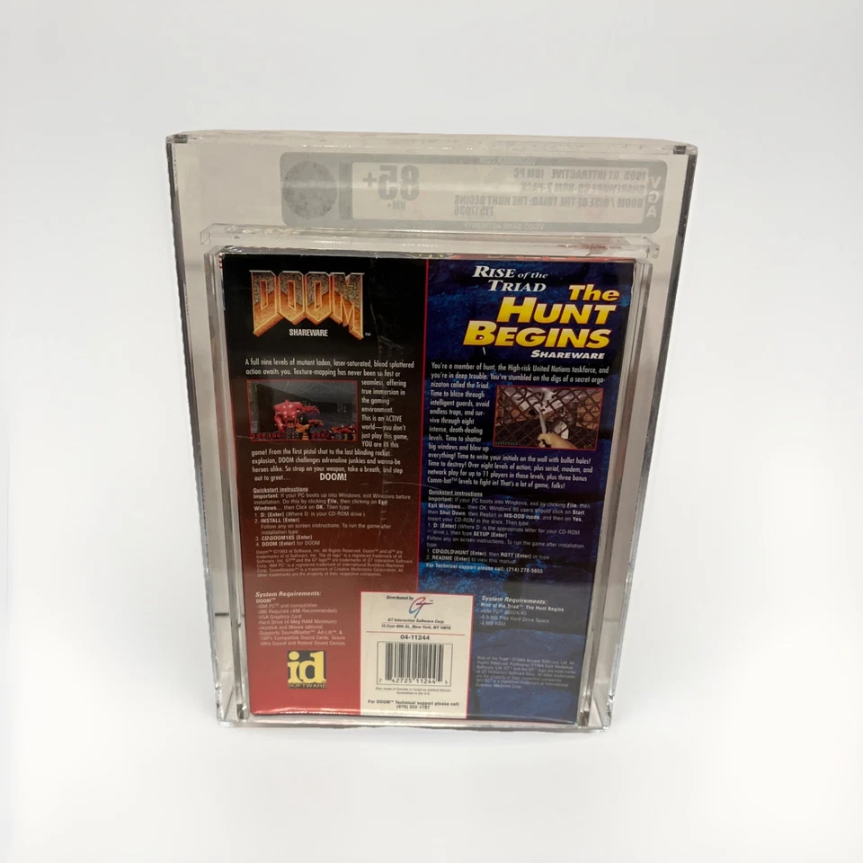 DOOM / Rise Of The Triad Shareware 2 Pak PC 1994 Graded VGA 85+ SEALED Big Box - Image 2 of 4