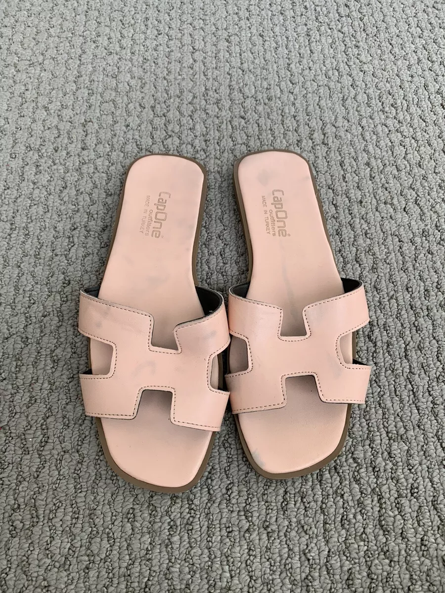 Light pink store flat sandals
