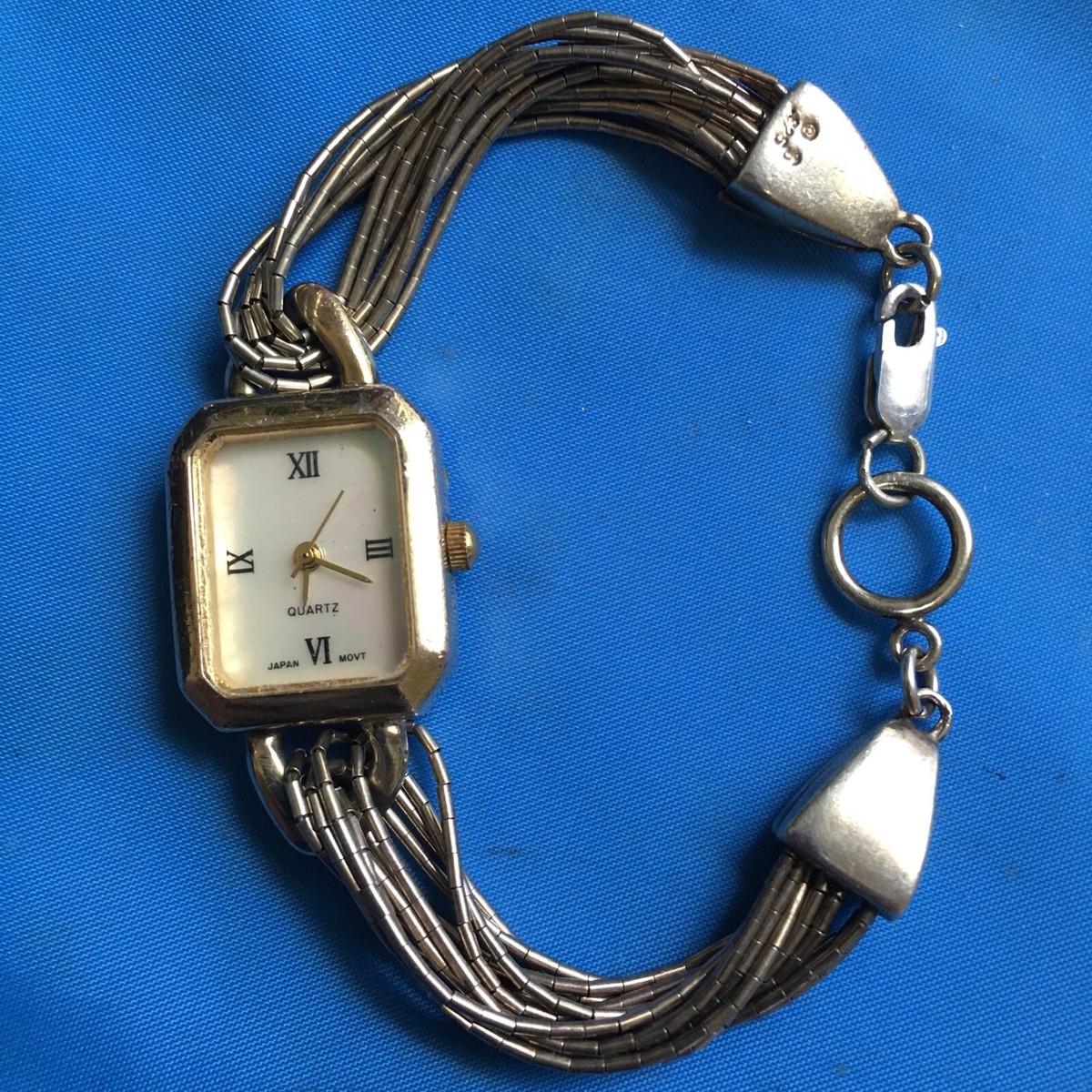 Vintage Silver Spoon Watch Women Mother of Pearl Dial Toggle Band New Battery Spoon Handle Watch - Size 6 Inches - Womens Wrist Watch  main image 4