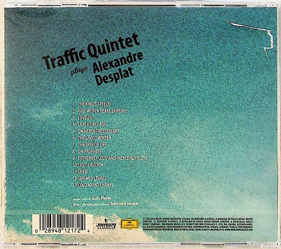 The Traffic Quintet Plays Alexandre Desplat CD (SEALED** 2016 DG) Modern Classic - Image 2 of 2