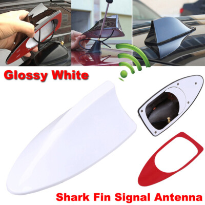 Universal Weiß Haifischflossenantenne Auto Dach Car AM/FM Radio Tuning Zubehör