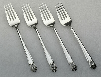 FOUR International Silver Silverplate 1941 ETERNALLY YOURS Salad Forks Flatware