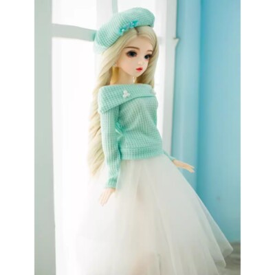 1/3 BJD Girl Ball Jointed Doll with Face Makeup Eyes Wig Shoes Full Set Gift