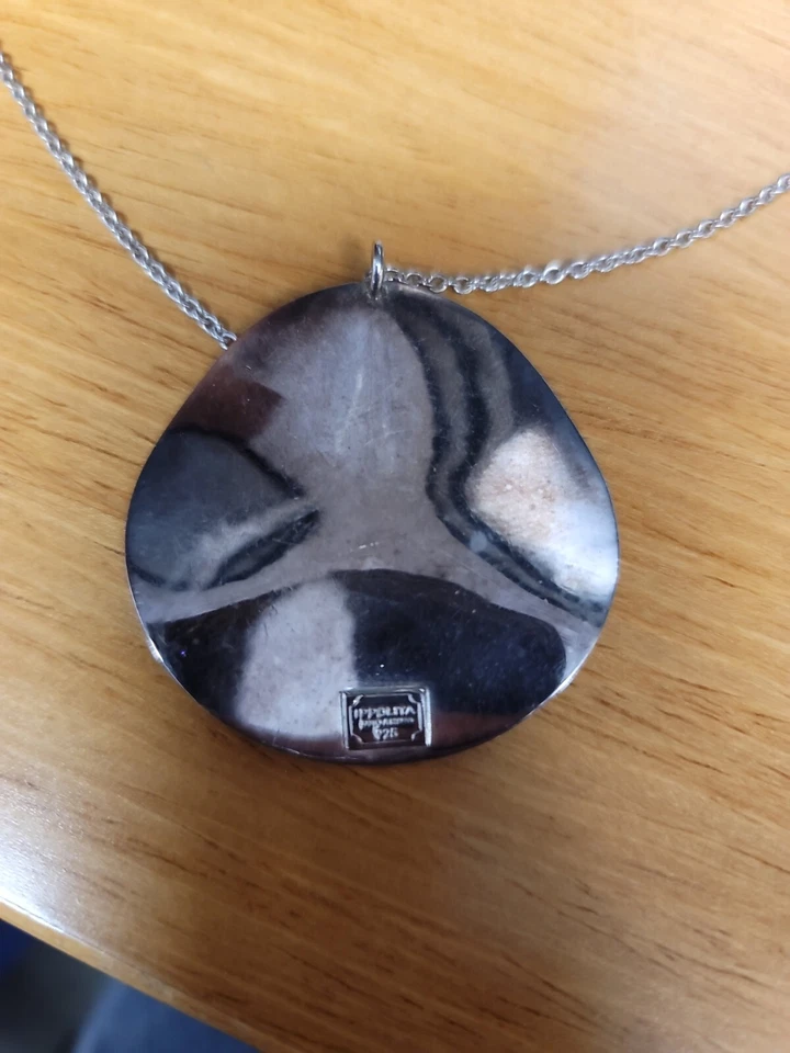 Raro Ippolita Plata Esterlina Glamazon Gran Disco Ondulado Colgante Collar 20" 925 Foto 2 de 4