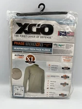 XGO Mens XL Heavyweight Tech Face Fleece Phase 4 Mock Crew Shirt Desert Sand NEW
