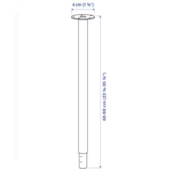 IKEA Tischbein Teleskopbein verstellbar Tischfuß Möbelfuß Tischträger 2 Stück - Bild 4 von 4