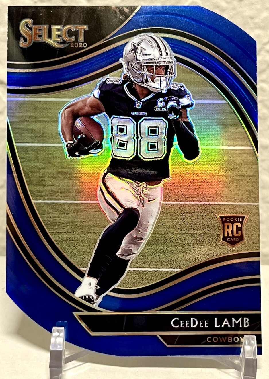 2020 Select CeeDee Lamb Field Level 357 Blue Die Cut Prizm RC