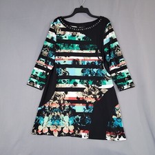 Style & Co Women's Pullover Sheath Dress Floral Midi 3/4 Sleeve Size XL