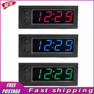 3 in 1 Car Temperature Clock LED Display Digital Temperature Gauge Luminous 12V