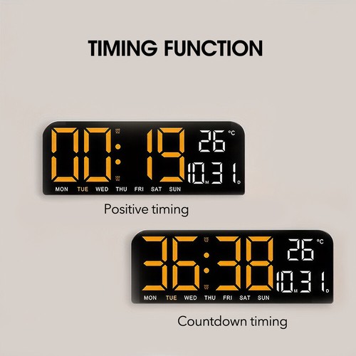 LED Large Digital Dual Alarm Clock Temperature Date Time Desktop Wall Clock AU - Picture 7 of 16