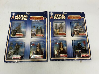 2 Neu im Karton Star Wars Attack of the Clones Wert 4 Packungen 8 Figuren insgesamt Spielzeug