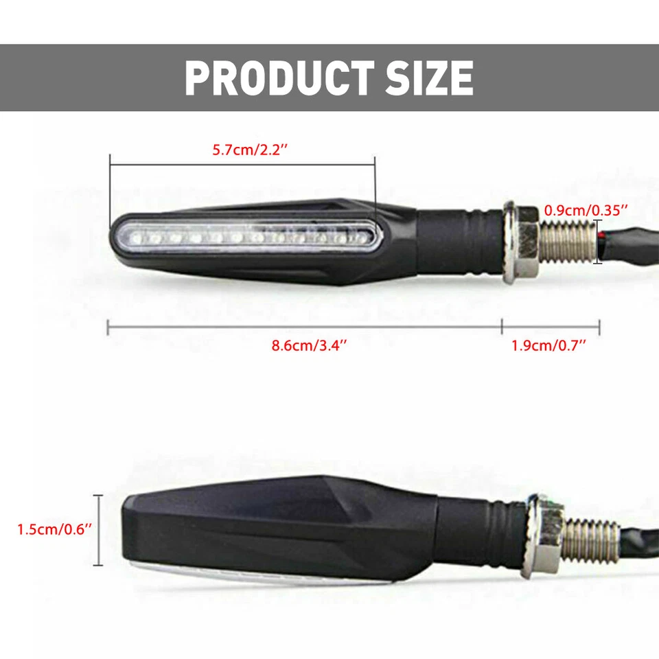 LED Motorcycle Turn Signals Indicator Blinker Lights Yellow For Suzuki DRZ400SM - Image 3 of 4