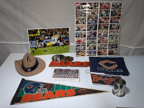Lot of 9 - (Mostly) Chicago Bears Sports Memorabilia Pieces
