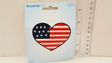 Love USA Heart Iron On Patch - Free Ship Flag Patriotic Military 
