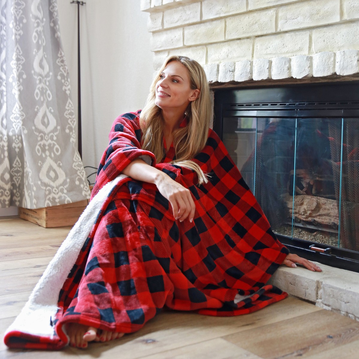 Wearable Blanket Blanket Hoodie Sherpa Poncho Office Work Its Tv Time