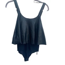 Commando Faux Leather Loose Layer Bodysuit  SizeS