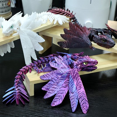 3D Printed Feathered Wyvern Articulated Dragon Fidget Toys Home Office Decor