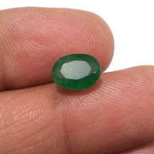 Attractive Zambian Emerald Faceted Oval Shape 2.80 Crt Top Green Loose Gemstone